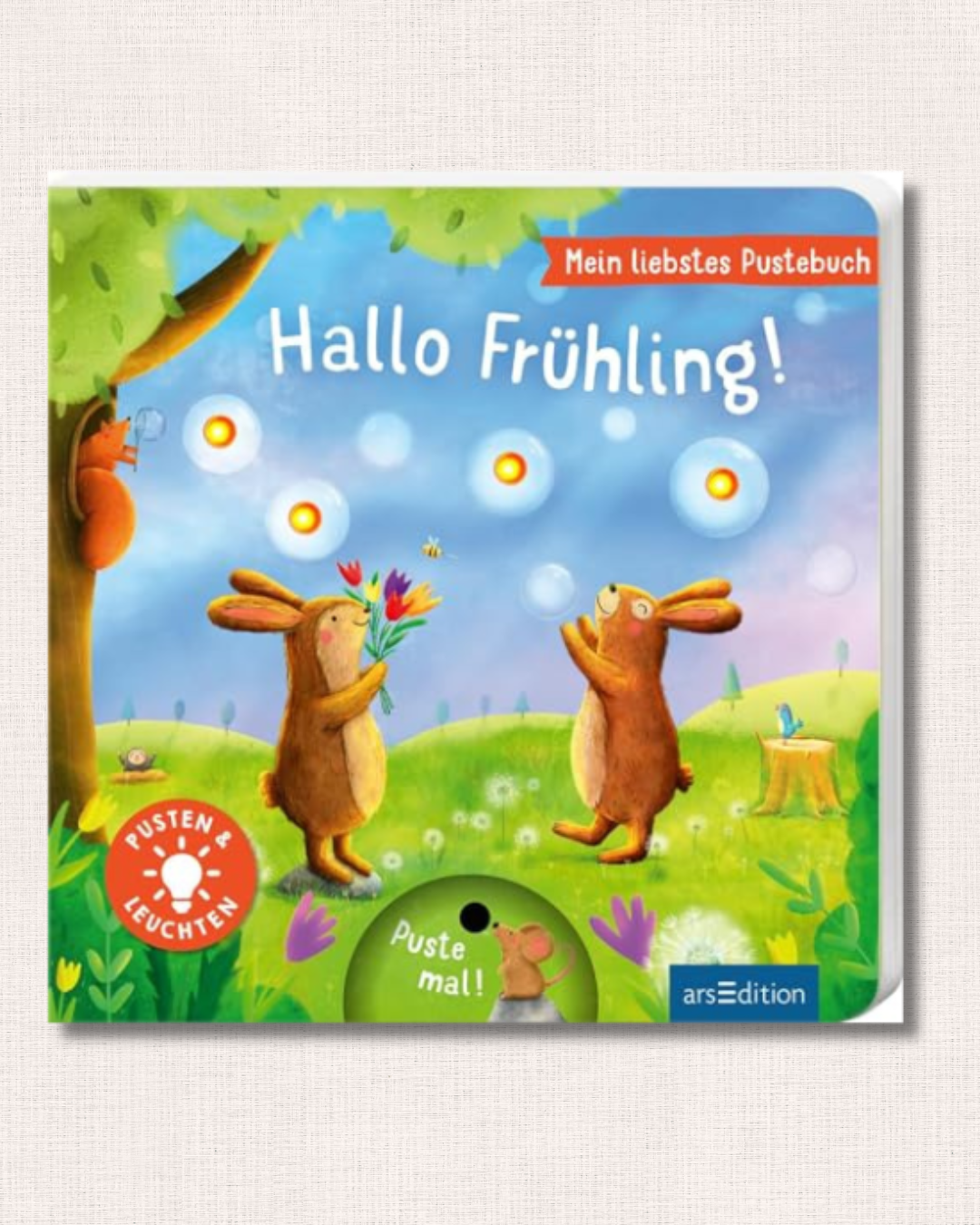 Interaktives Pappbilderbuch mit Pustefunktion und Licht – ein fröhliches Mitmachbuch für Kinder ab 18 Monaten.