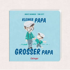 Buchcover „Kleiner Papa, großer Papa“ – liebevolles Kinderbuch über Papa und Kind.