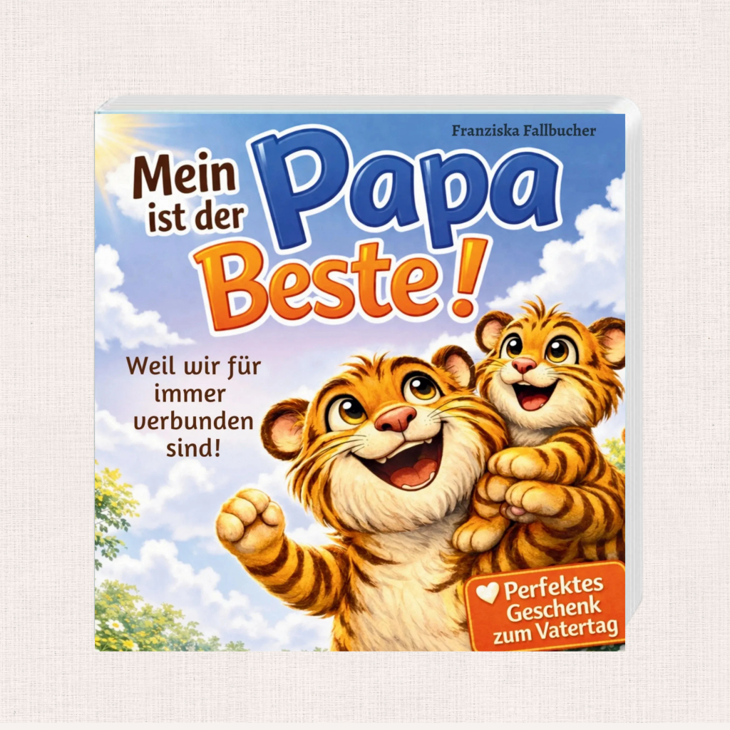 Buchcover „Mein Papa ist der Beste – Weil er mich liebt, so wie ich bin“ – liebevolles Kinderbuch über Papa und Kind.