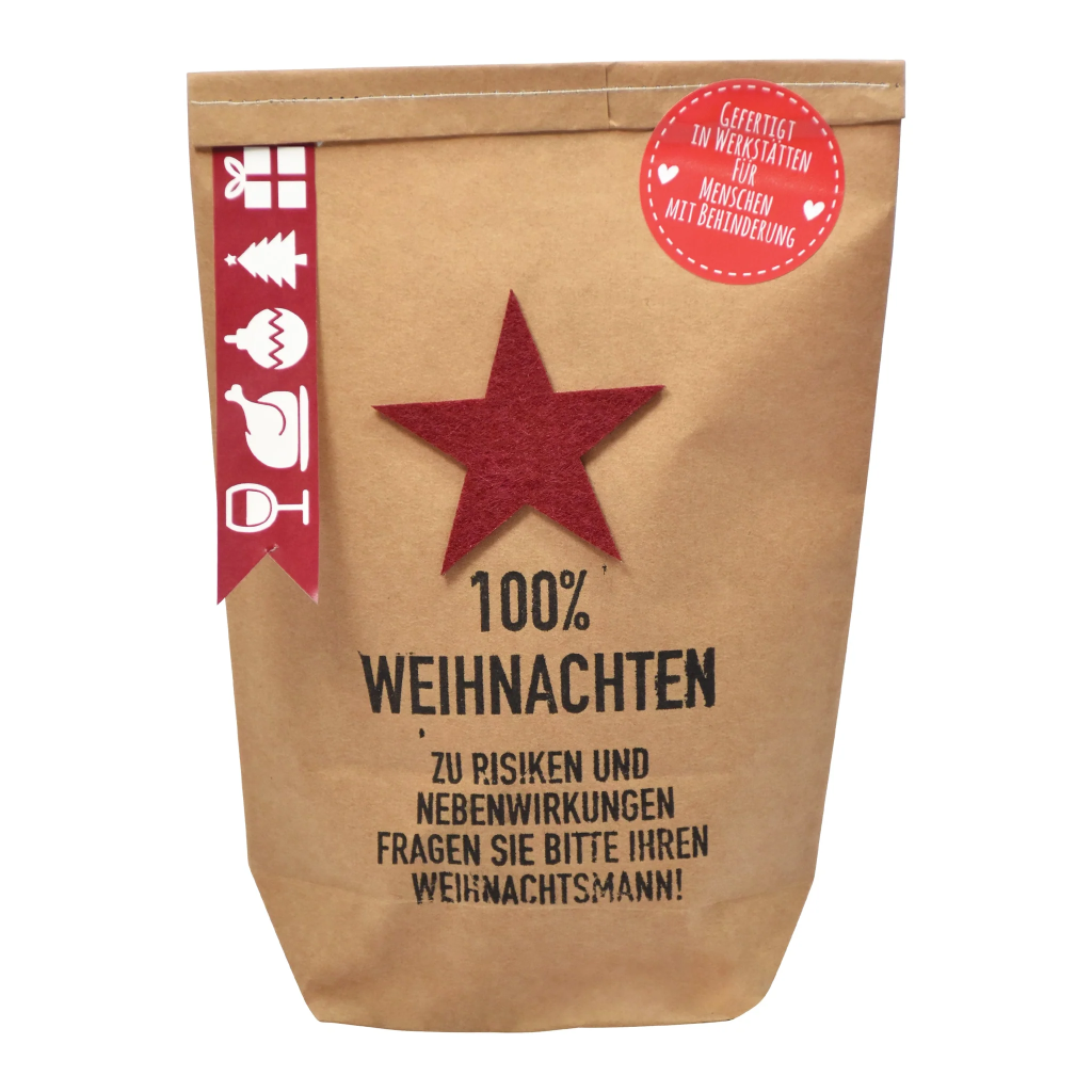 100% Weihnachten Wundertüte mit rotem Filzstern